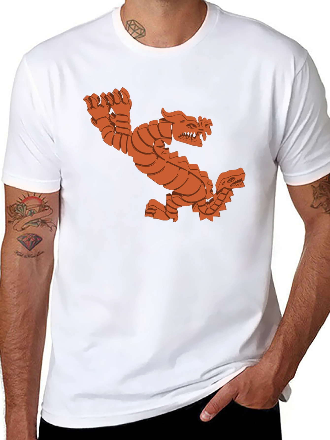 Double Dragon Graphic Tee - Black Cotton T-Shirt