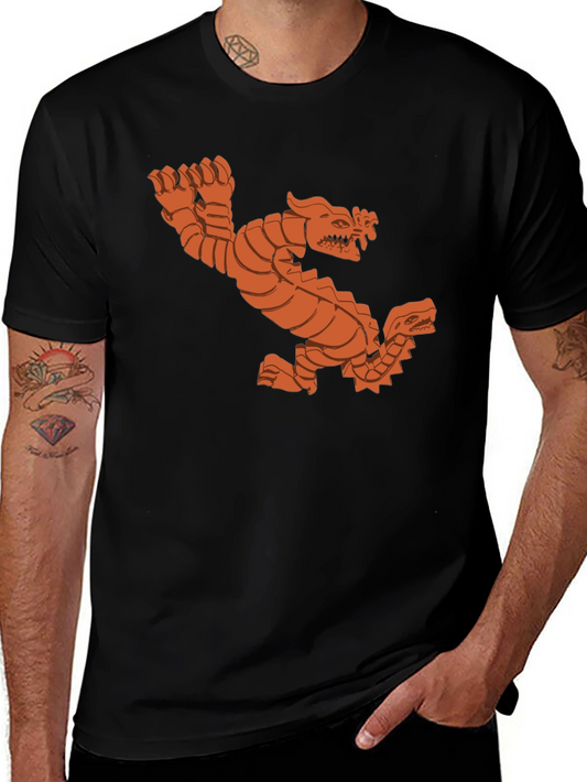 Double Dragon Graphic Tee - Black Cotton T-Shirt