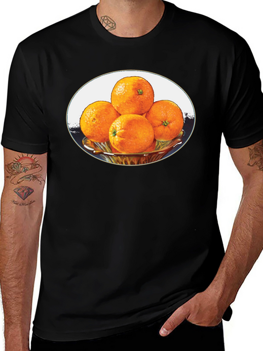 Oranges in Bowl Graphic T-Shirt - Fruit Lover Tee