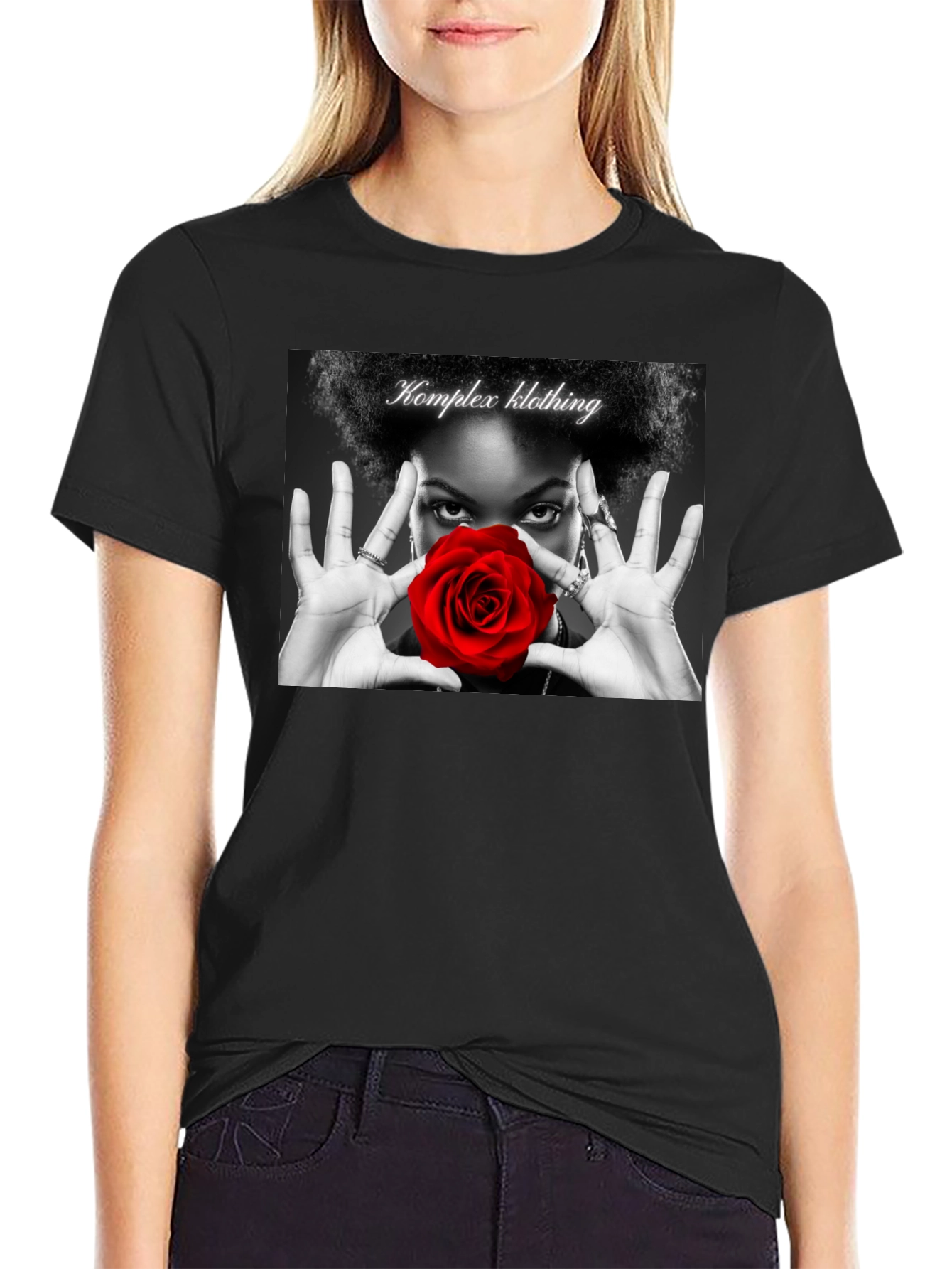 Komplex Klothing Rose Graphic Tee - Black