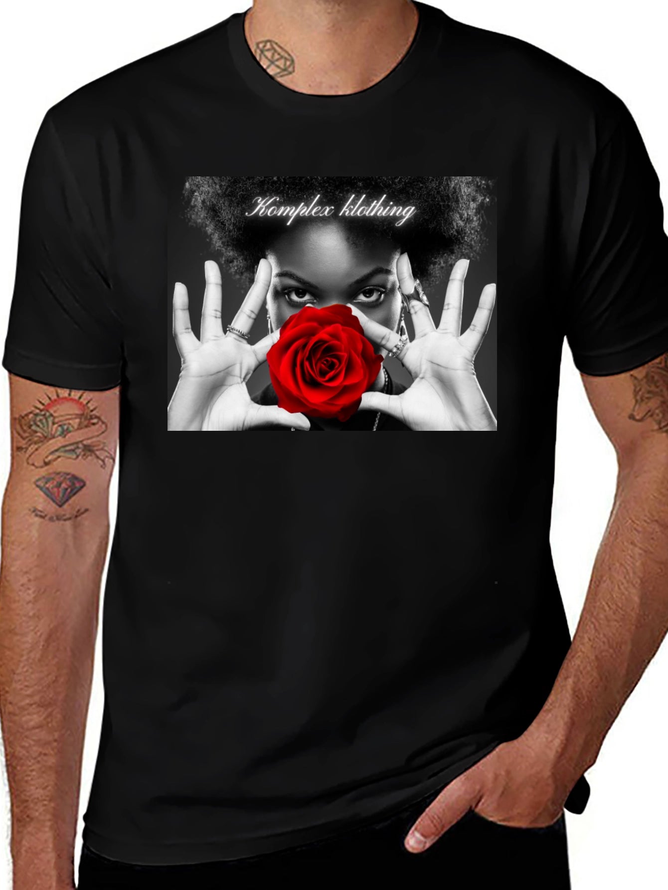 Komplex Klothing Rose Graphic Tee - Black