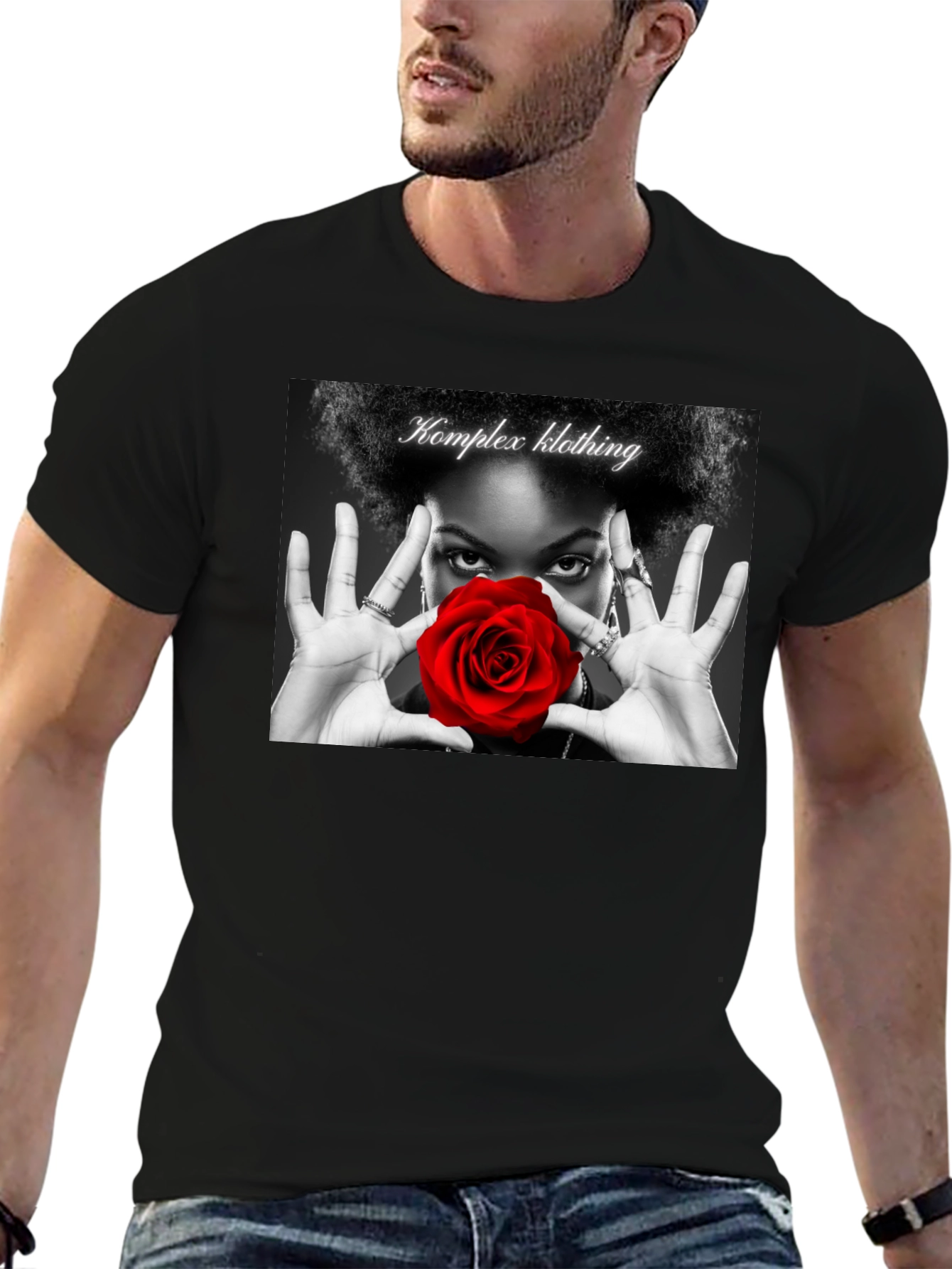 Komplex Klothing Rose Graphic Tee - Black