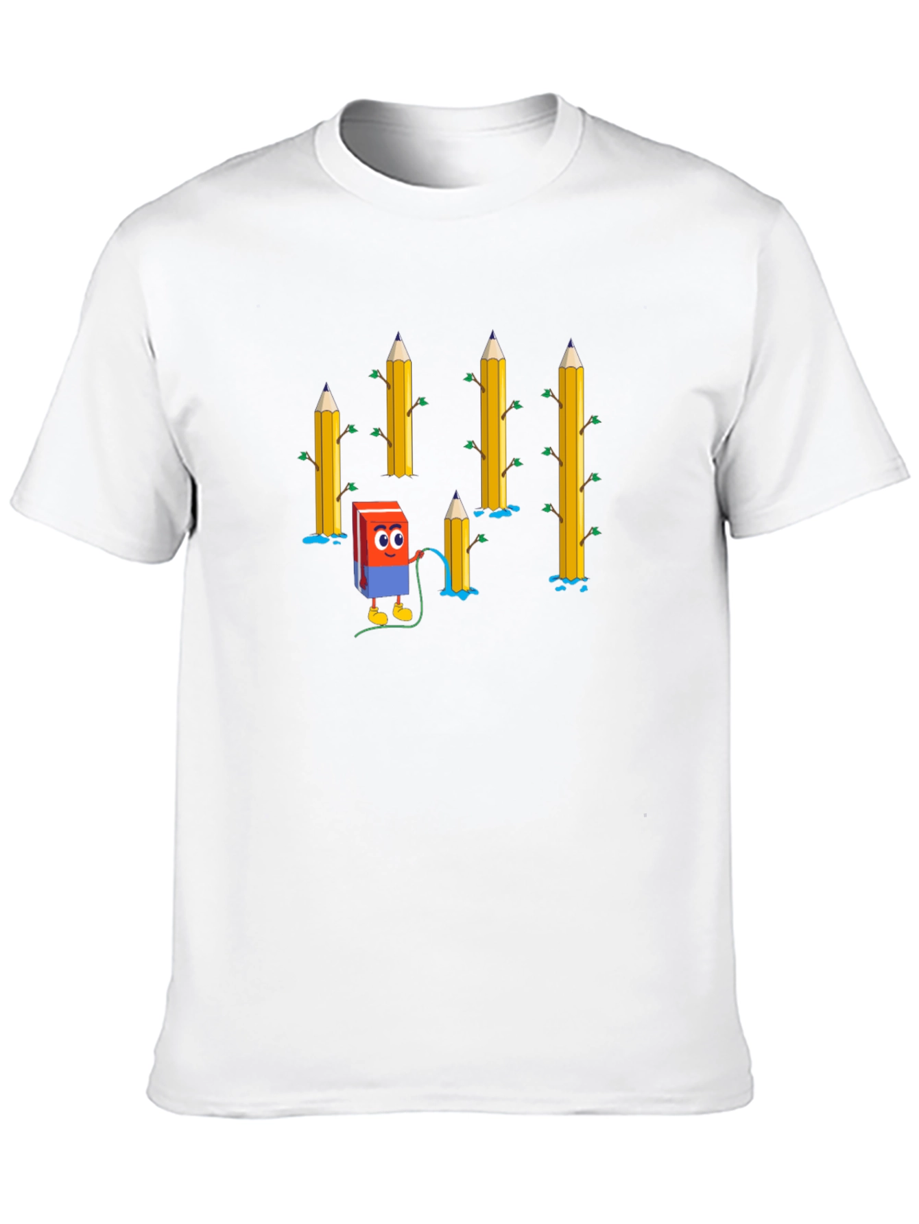 Eraser & Pencils T-Shirt - Black Cotton Tee