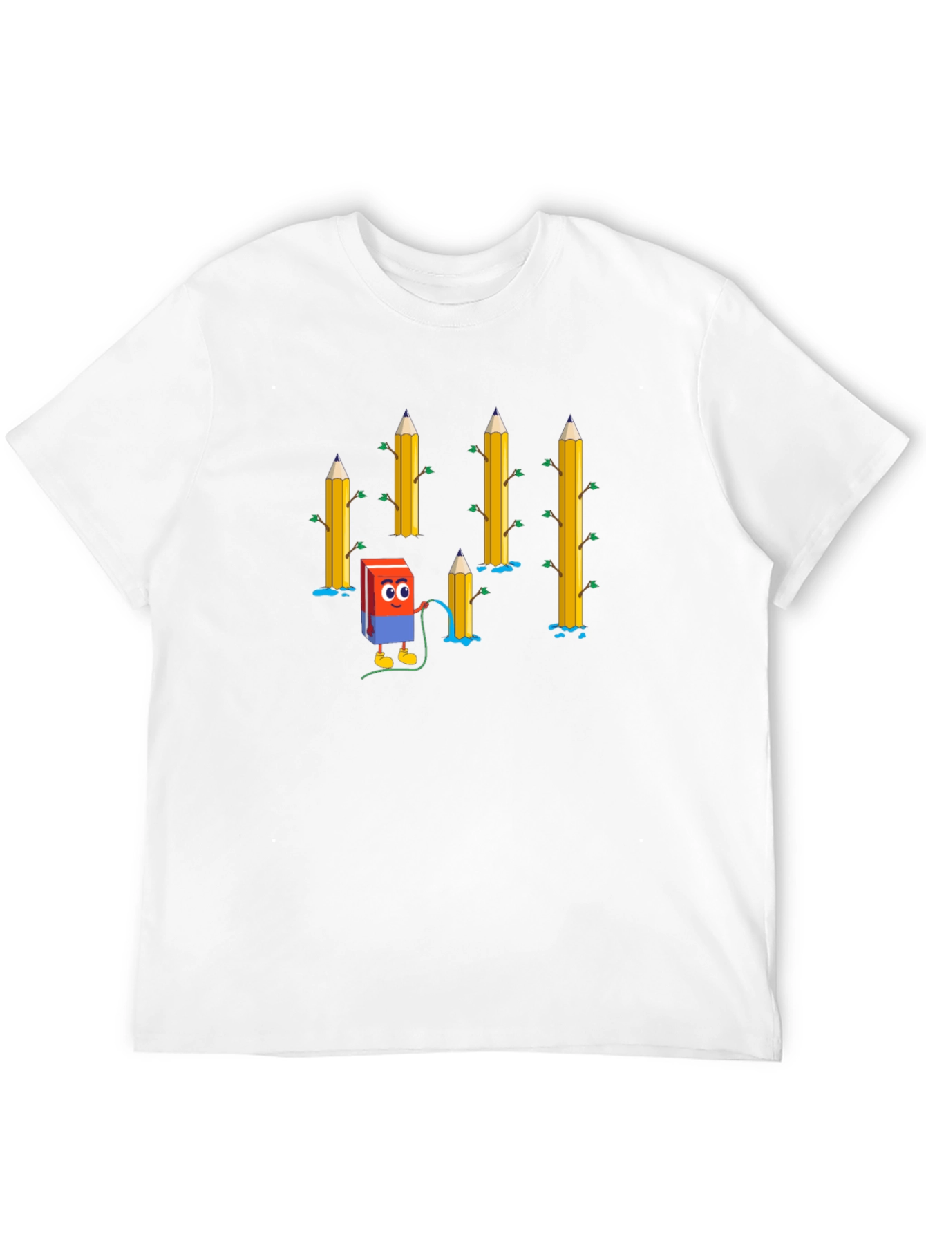 Eraser & Pencils T-Shirt - Black Cotton Tee