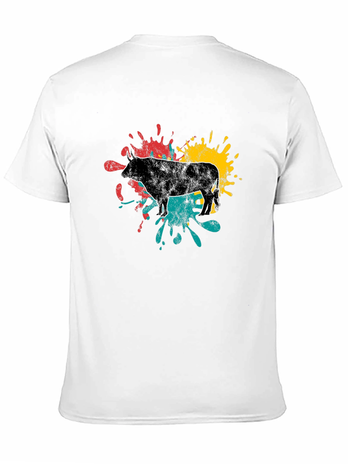 Abstract Bull Graphic Tee - Black