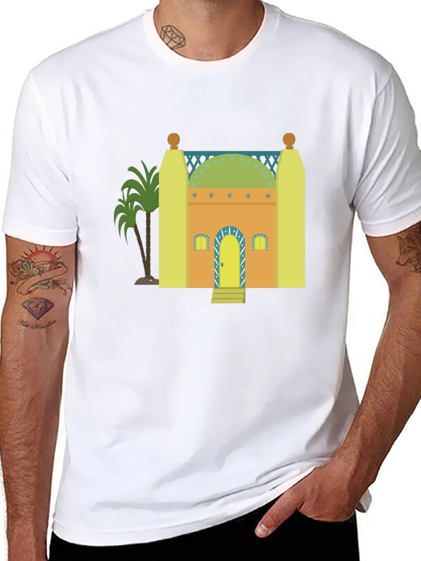 Mosque Graphic T-Shirt - Black Cotton Tee
