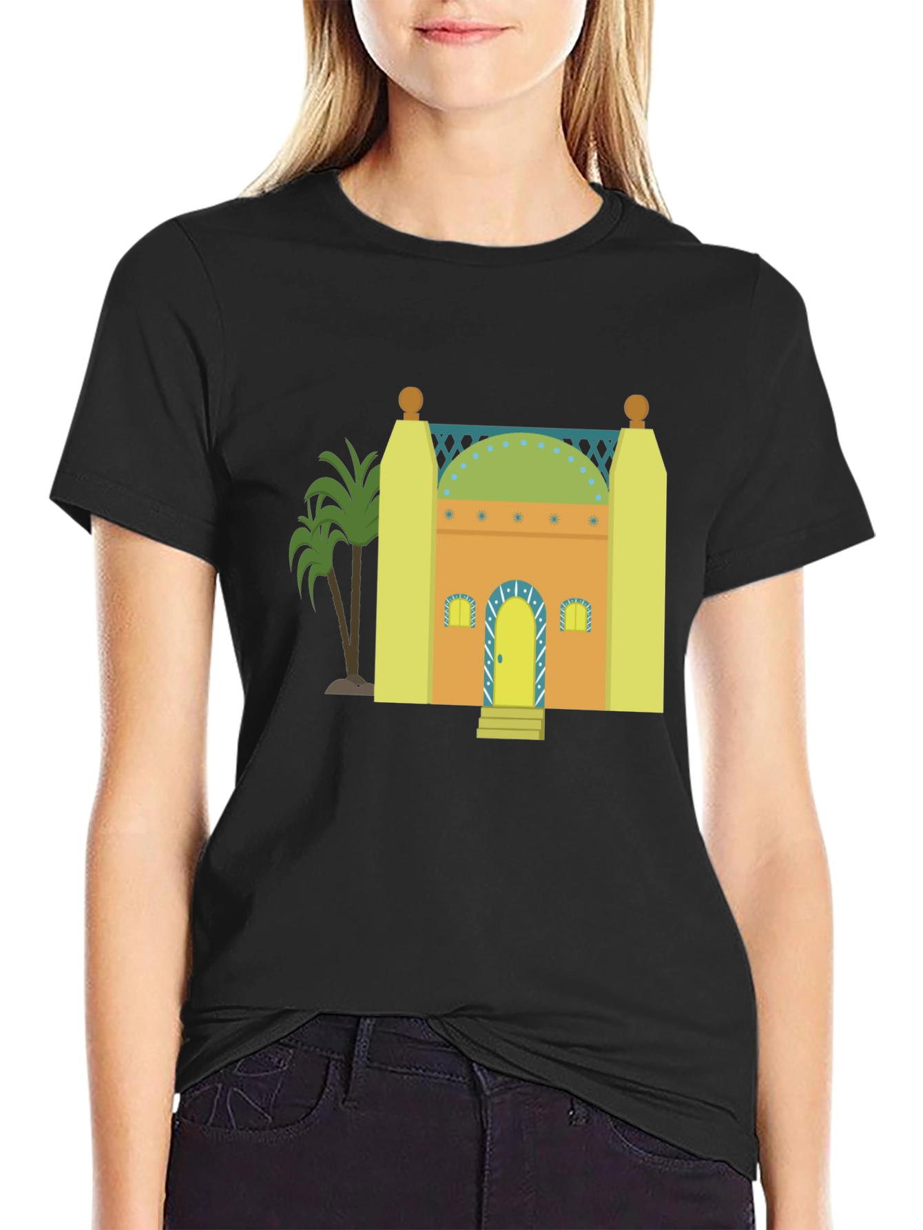 Mosque Graphic T-Shirt - Black Cotton Tee