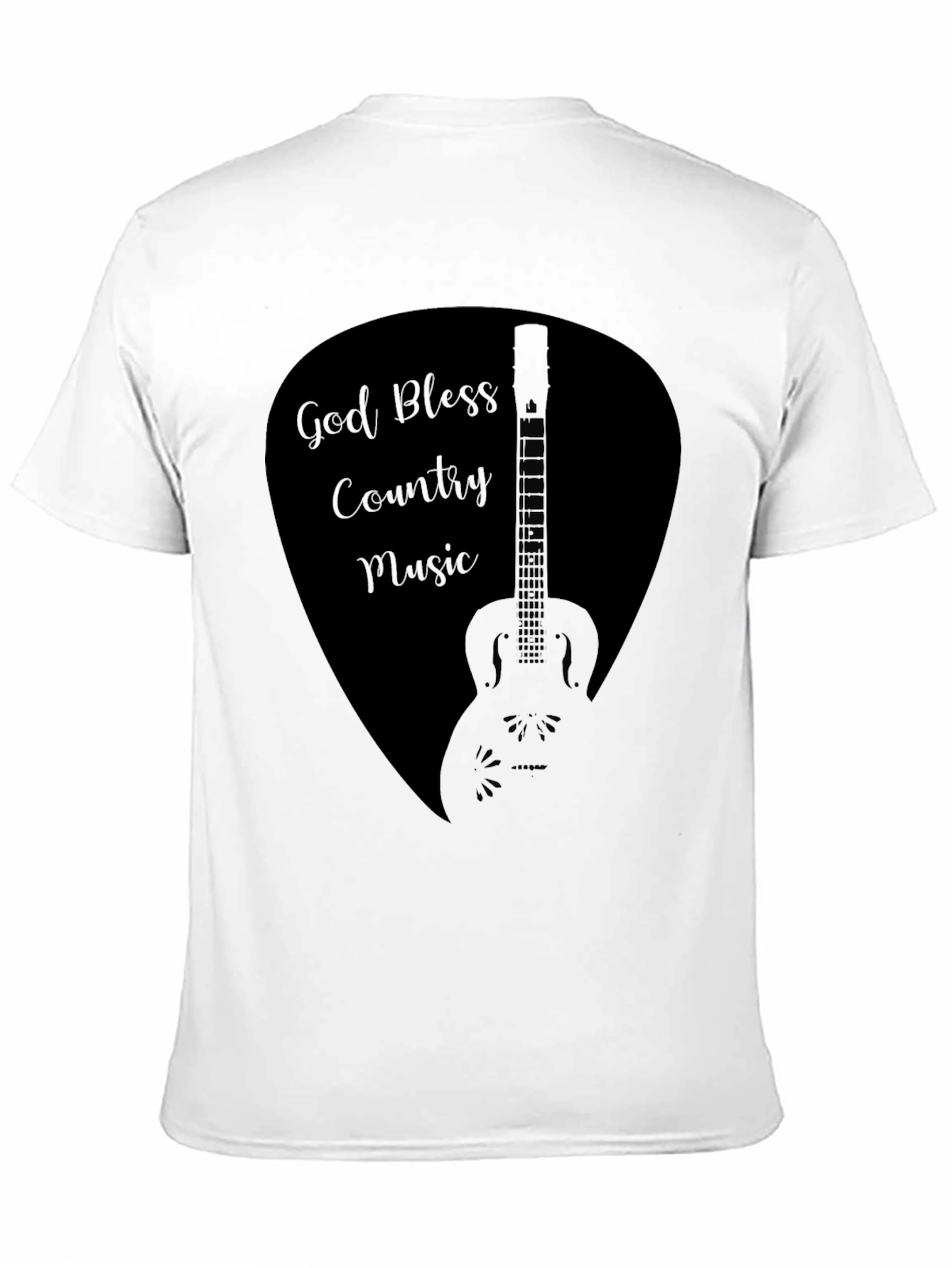 God Bless Country Music Guitar Pick Black T-Shirt