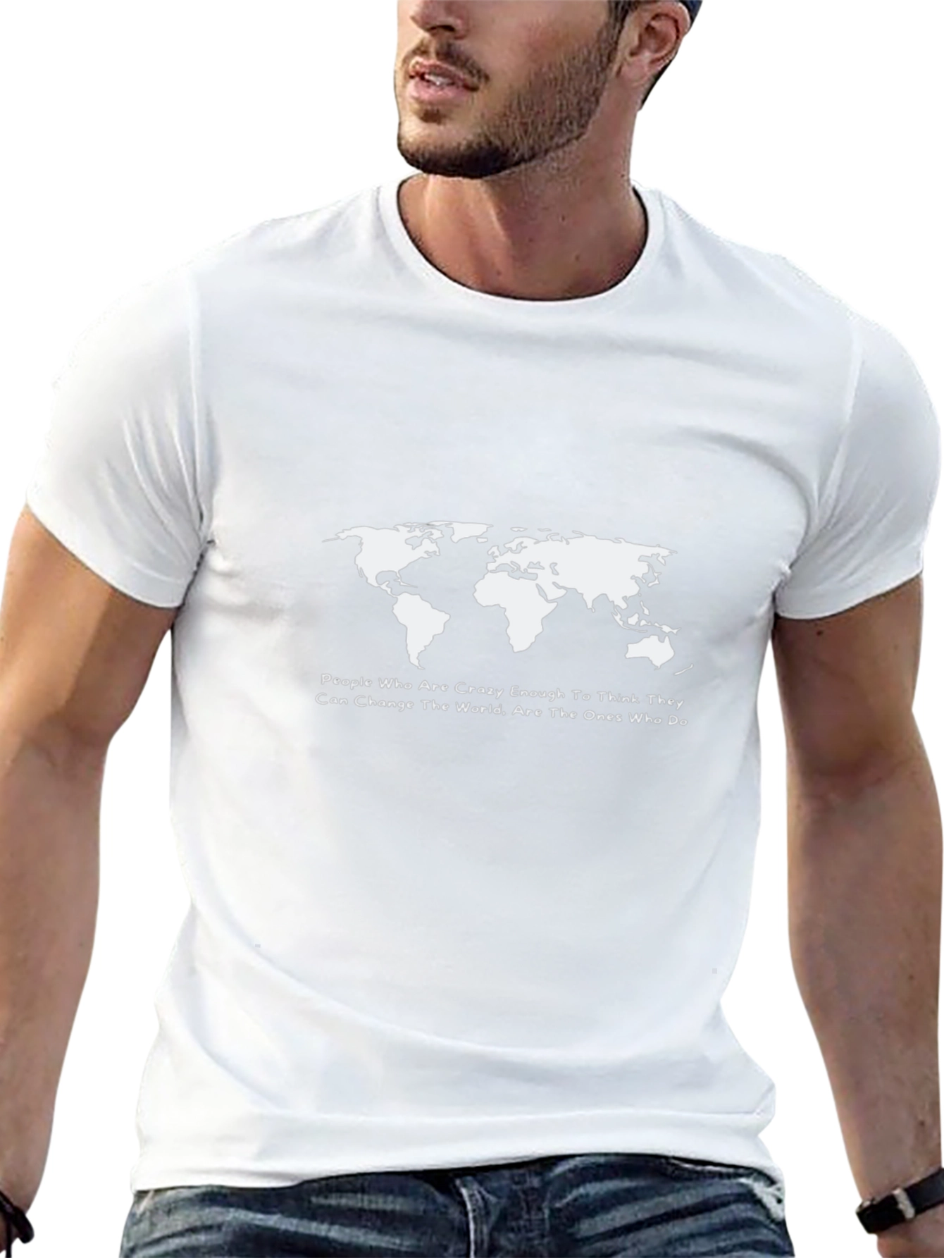 World Map Graphic T-Shirt - Inspirational Quote