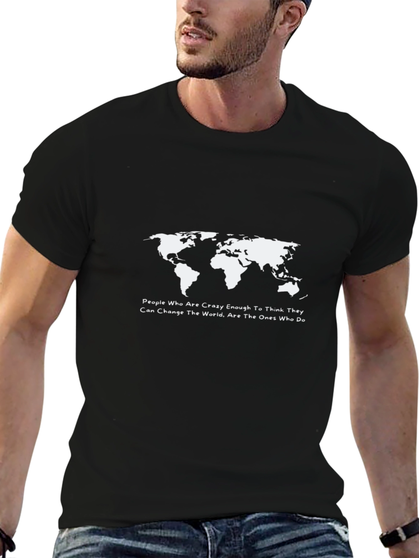 World Map Graphic T-Shirt - Inspirational Quote