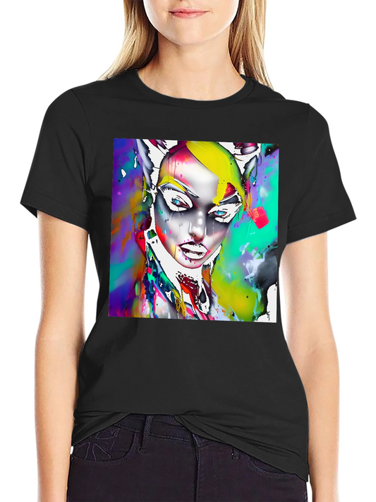 Abstract Art T-Shirt - Catwoman Inspired Design