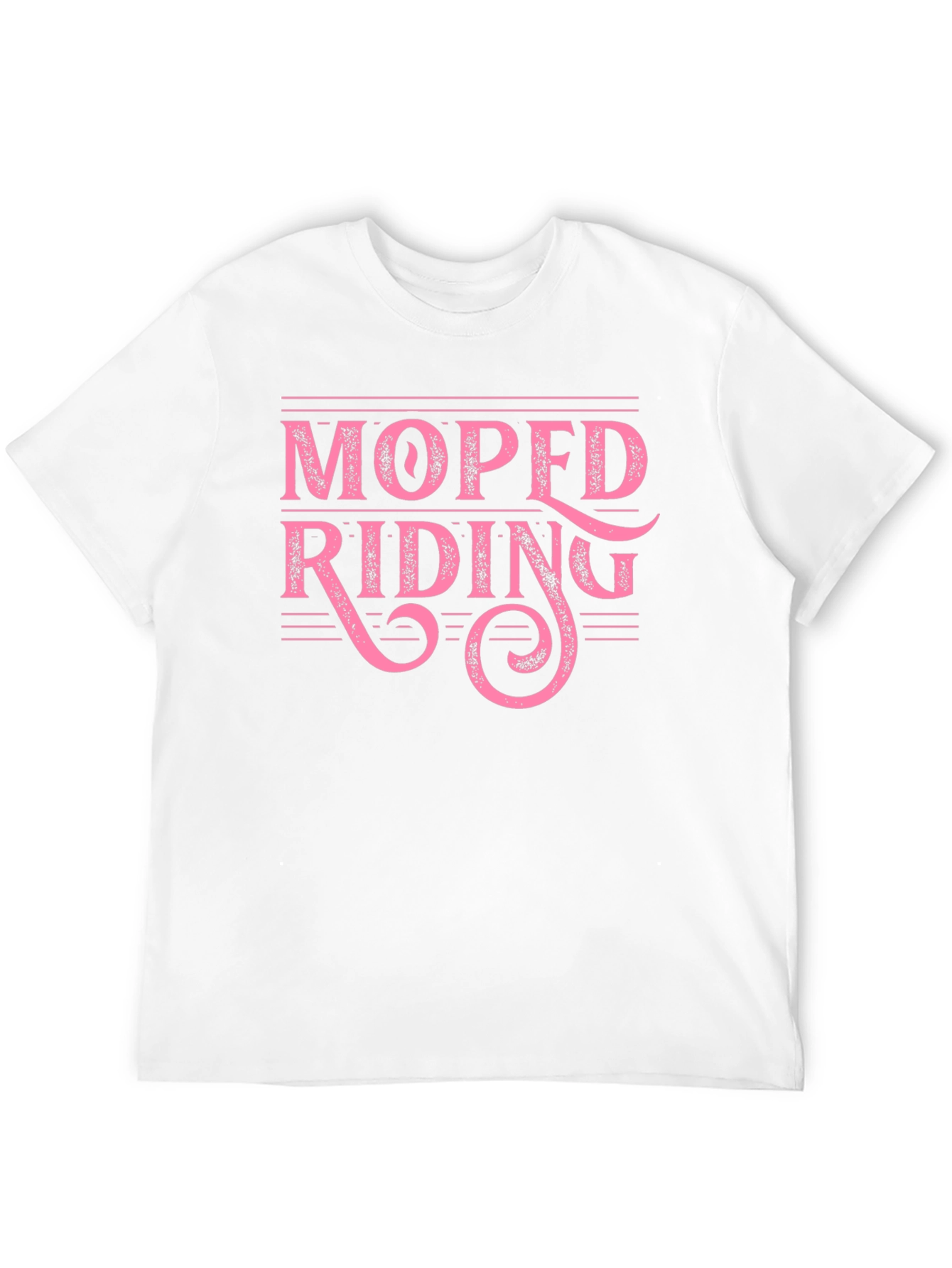 Moped Riding Graphic Tee - Pink on Black