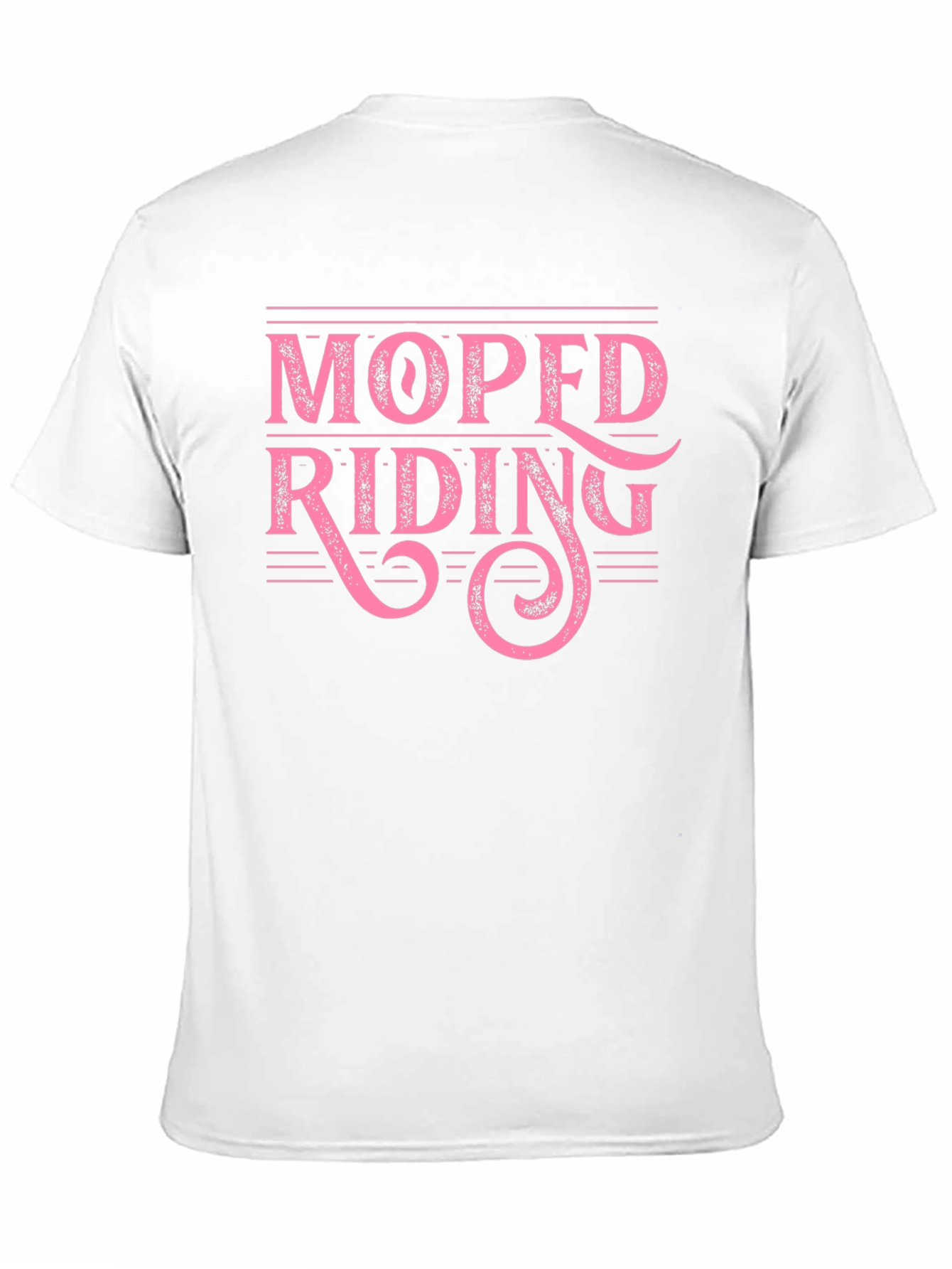 Moped Riding Graphic Tee - Pink on Black