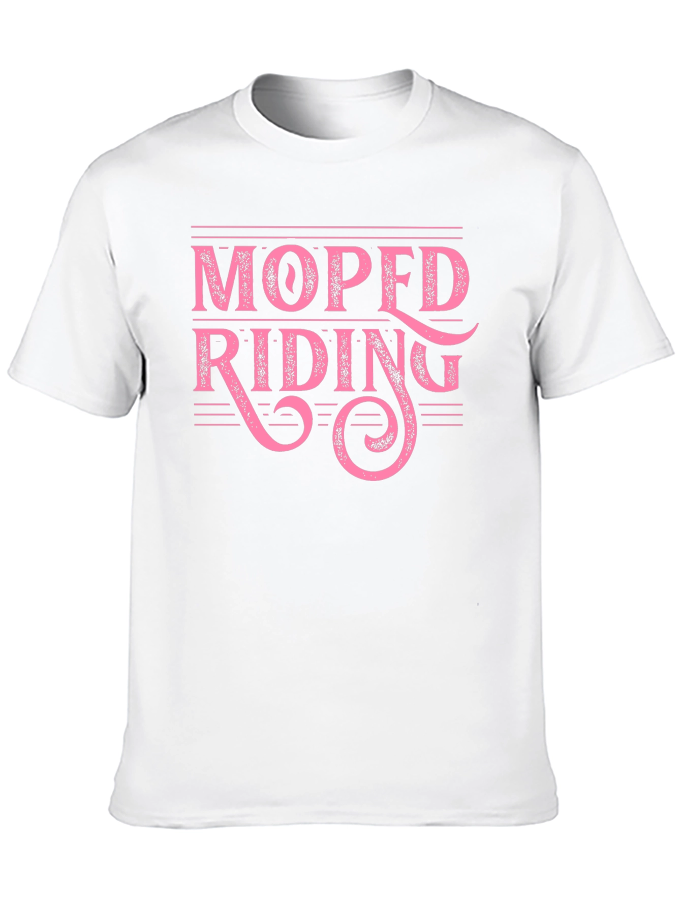 Moped Riding Graphic Tee - Pink on Black