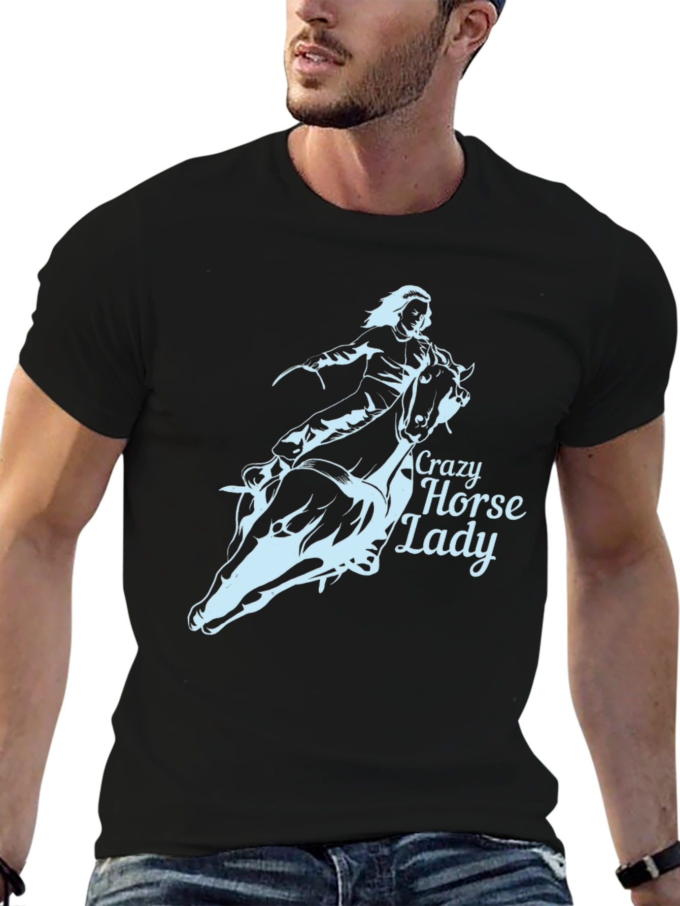 Crazy Horse Lady Black T-Shirt