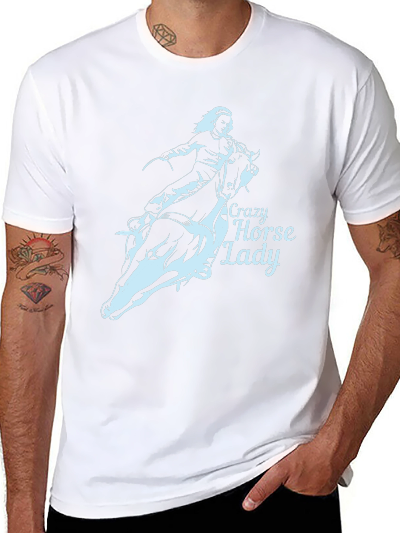 Crazy Horse Lady Black T-Shirt