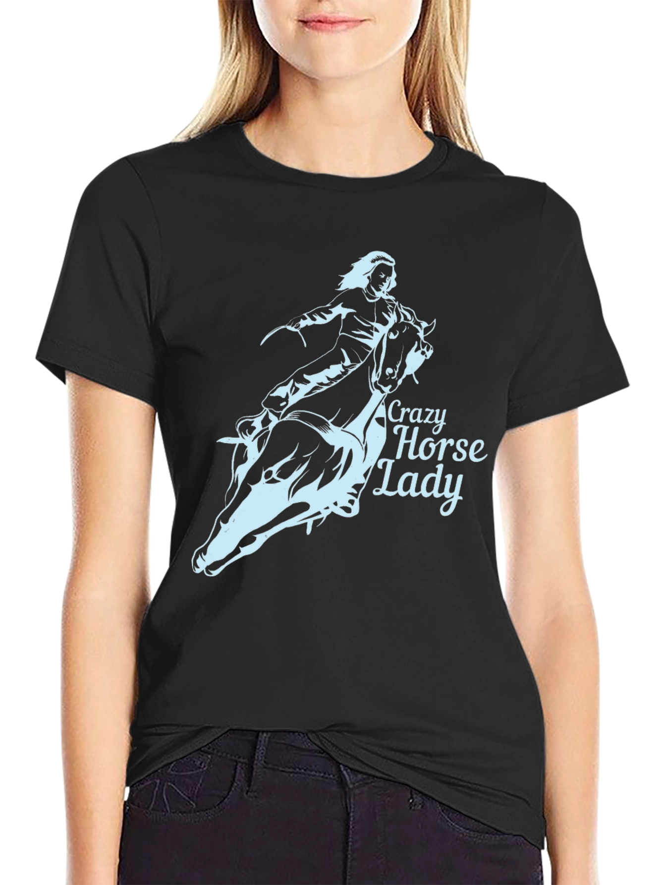 Crazy Horse Lady Black T-Shirt