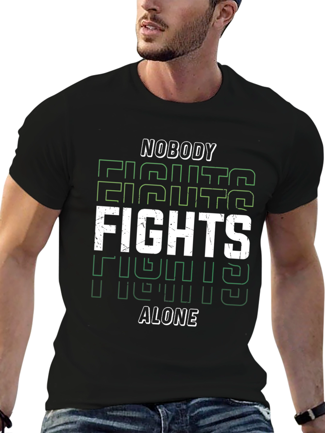 Nobody Fights Alone Graphic Tee - Black