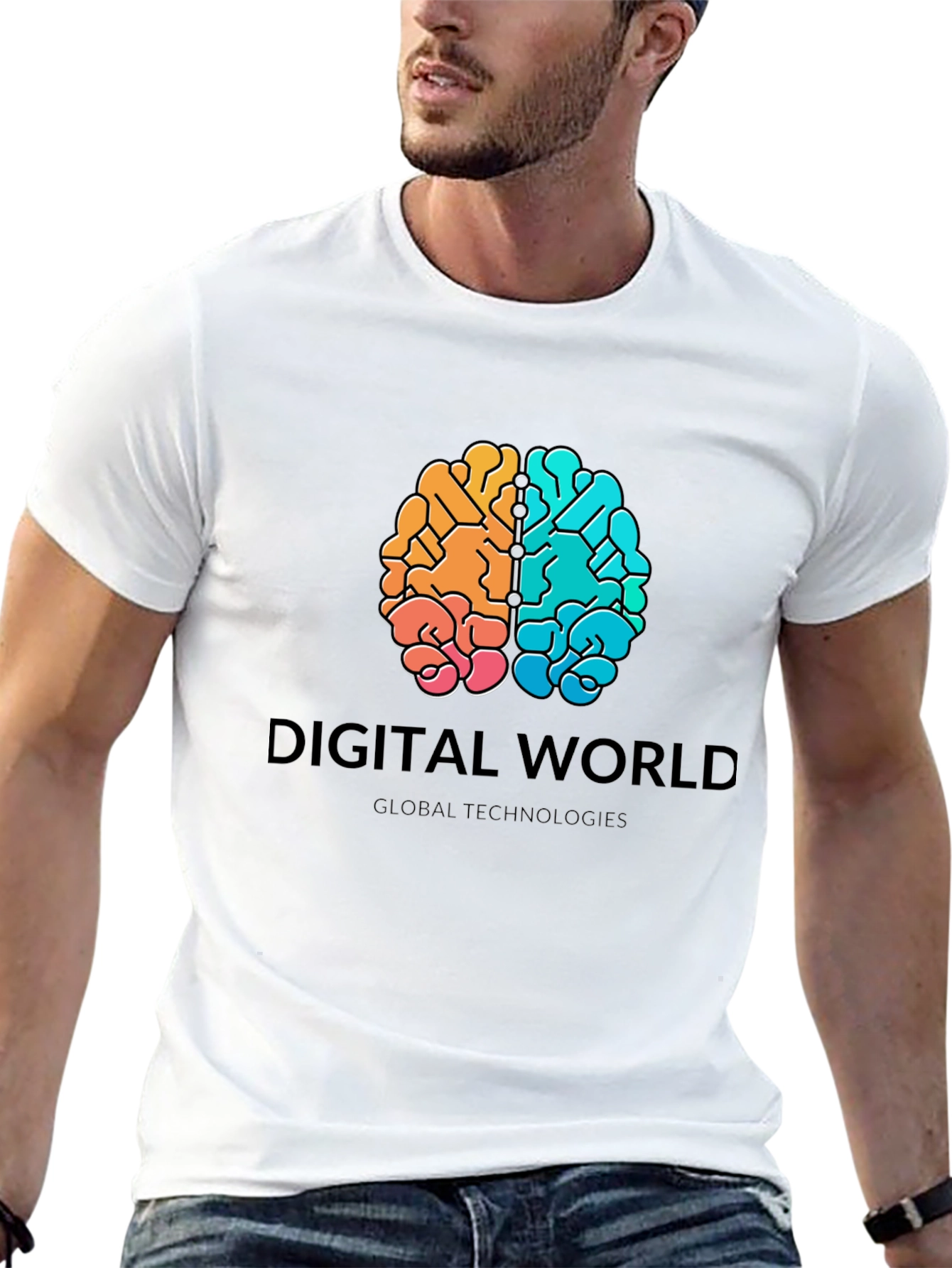 Digital World Brain Graphic T-Shirt