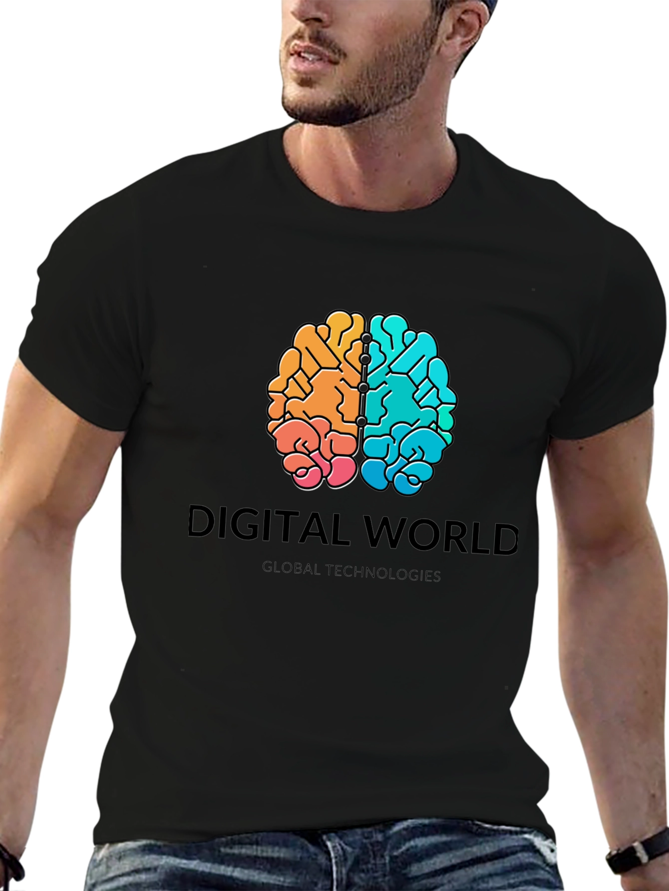 Digital World Brain Graphic T-Shirt
