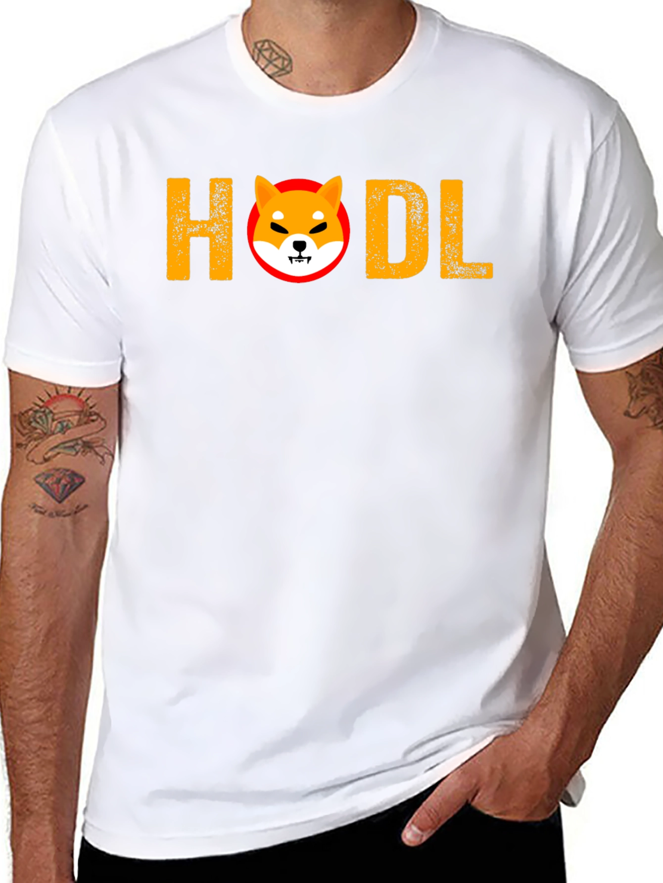 HODL Shiba Inu Black T-Shirt - Crypto Meme Apparel