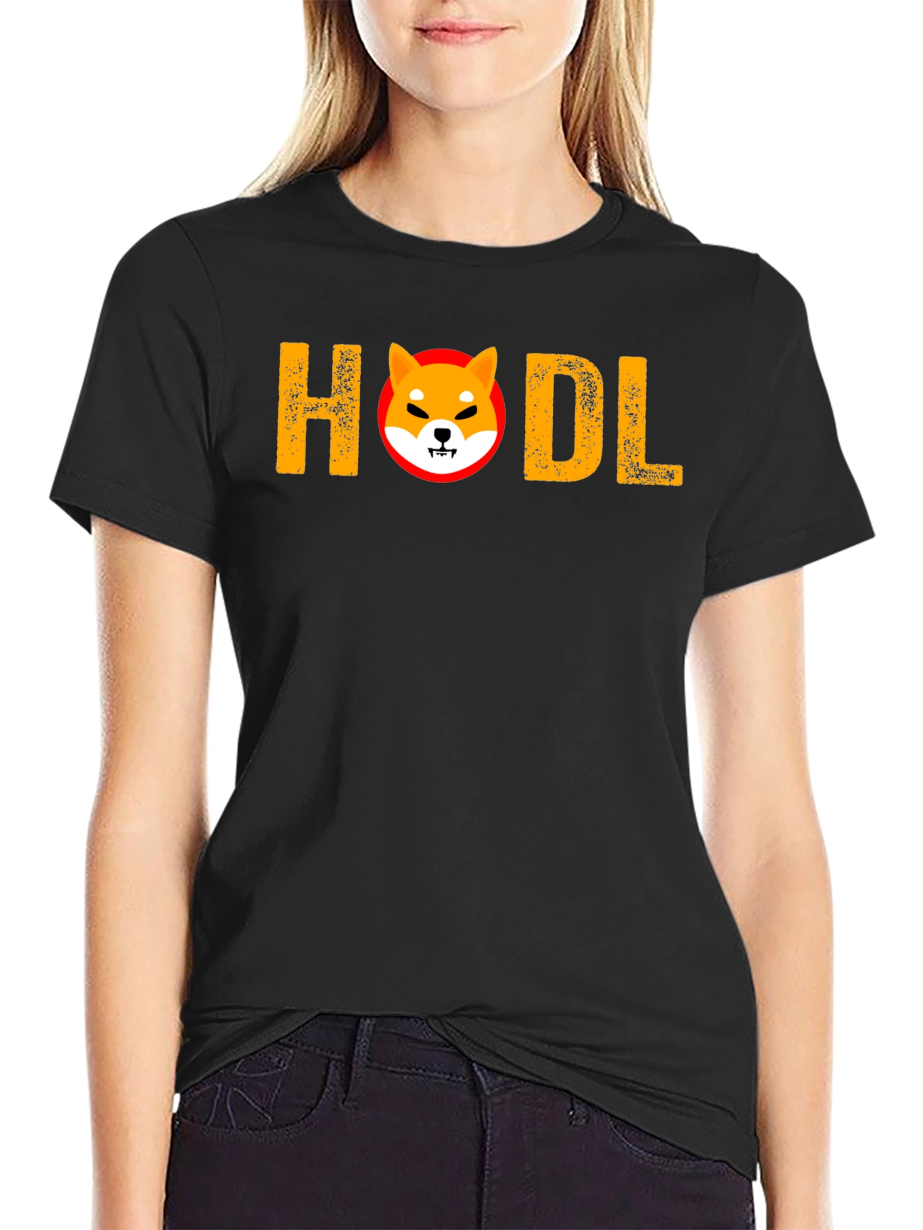 HODL Shiba Inu Black T-Shirt - Crypto Meme Apparel