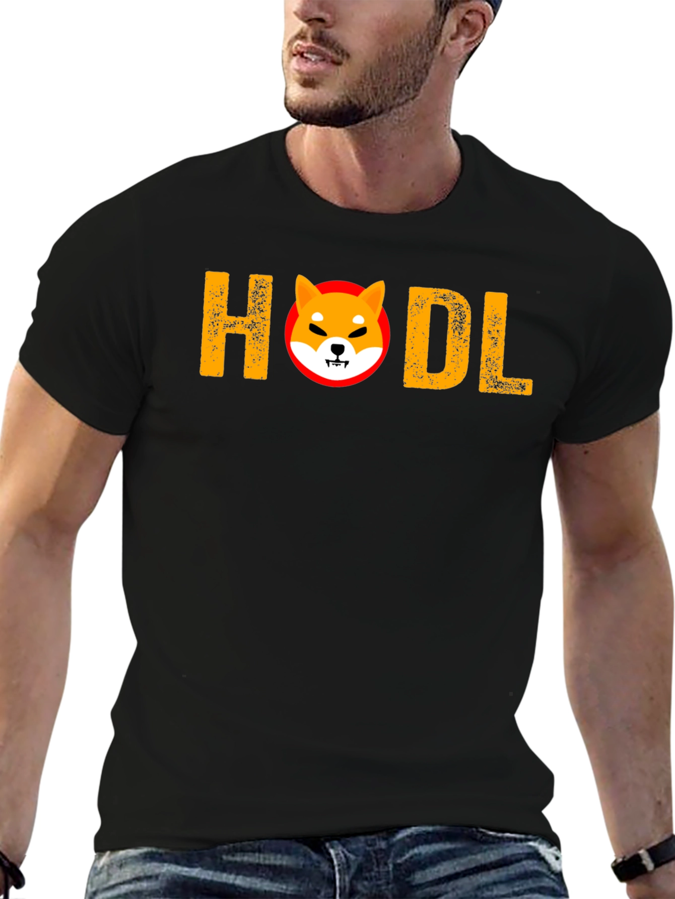 HODL Shiba Inu Black T-Shirt - Crypto Meme Apparel