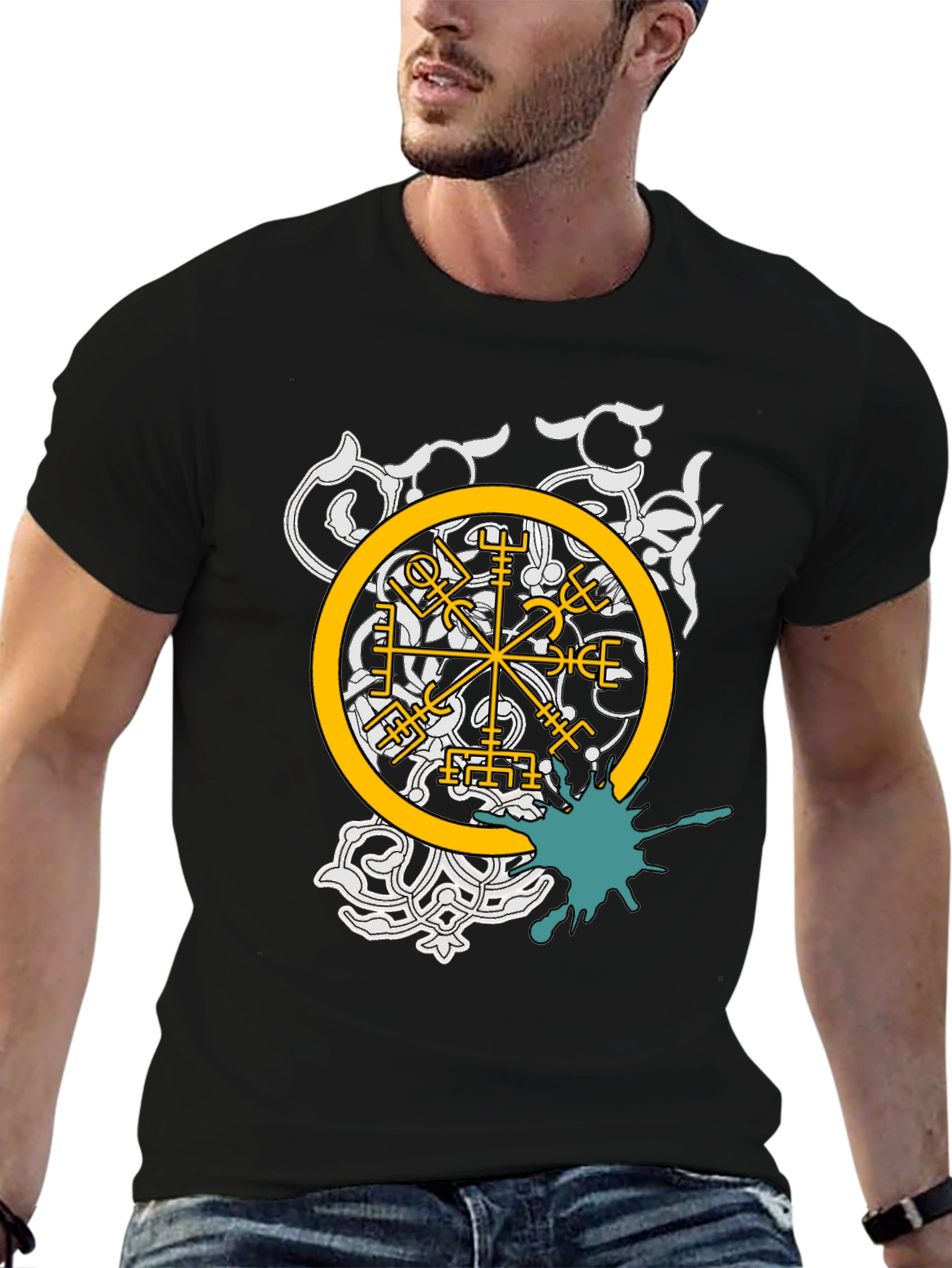 Viking Compass Graphic Tee - Black