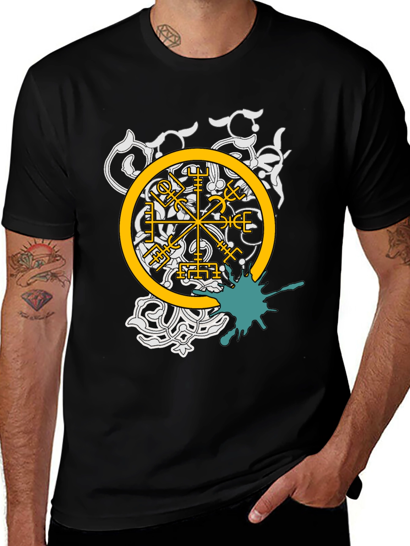 Viking Compass Graphic Tee - Black