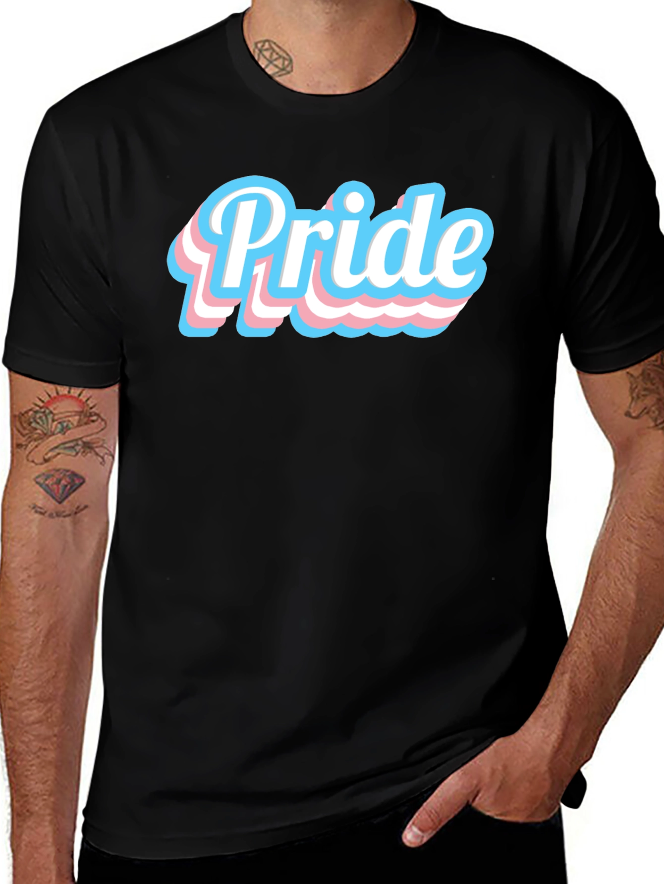 Trans Pride T-Shirt - Black Cotton Blend
