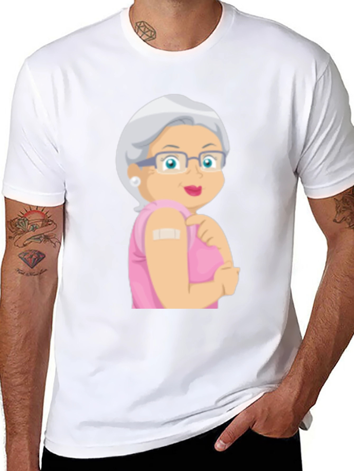 Vaccinated Grandma T-Shirt - Black Cotton