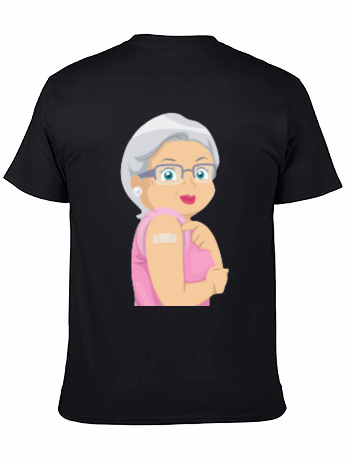 Vaccinated Grandma T-Shirt - Black Cotton