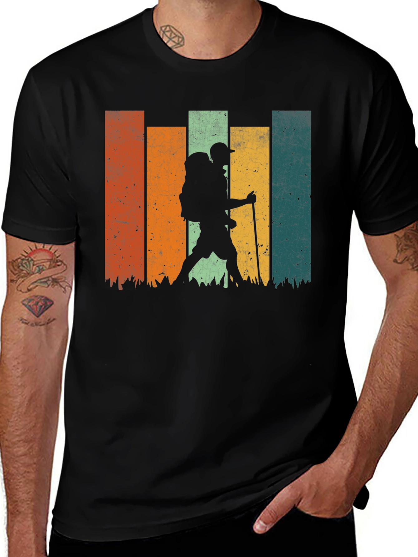 Retro Hiker Silhouette Graphic Tee