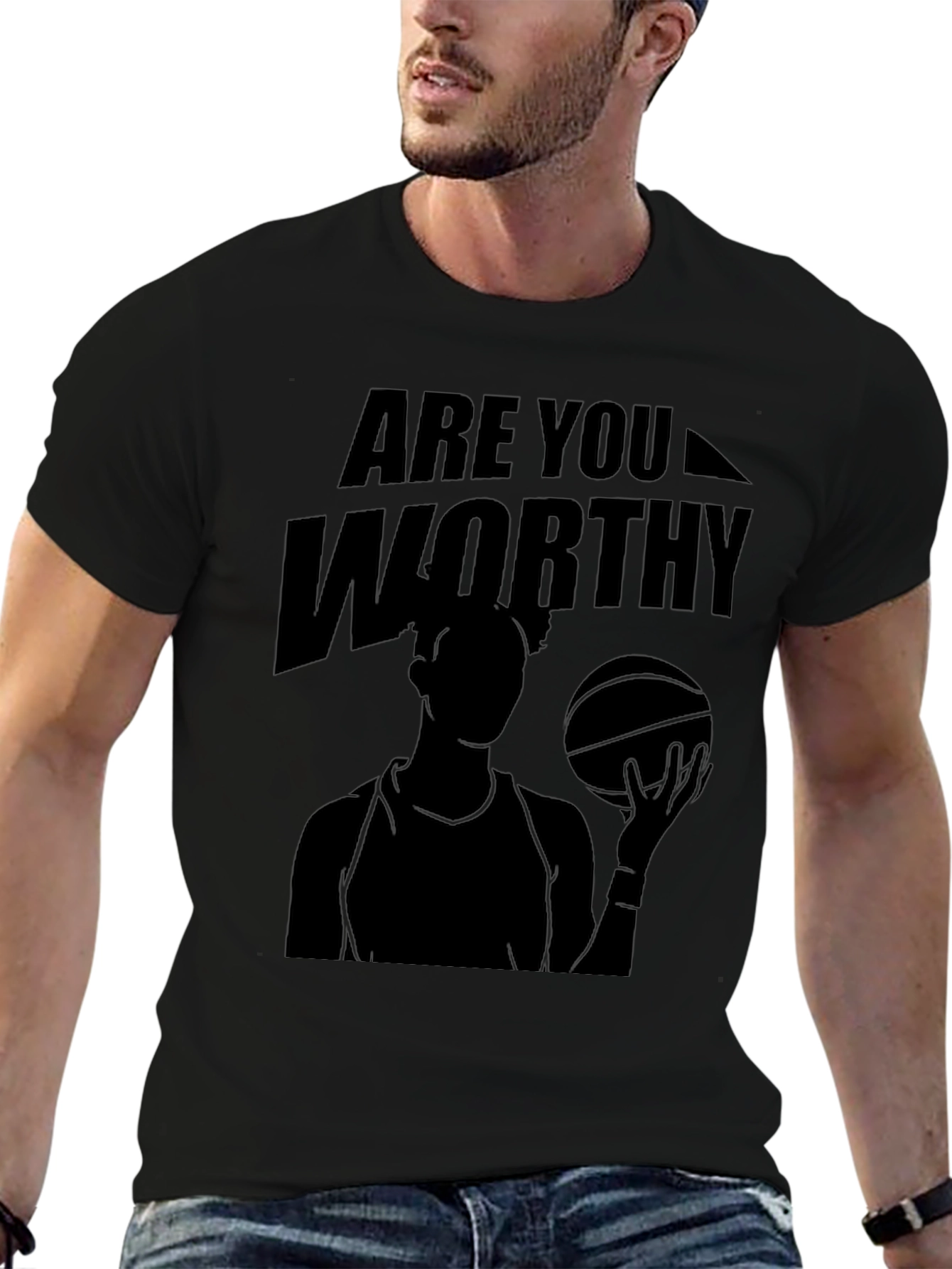 Are You Worthy Black Graphic Tee