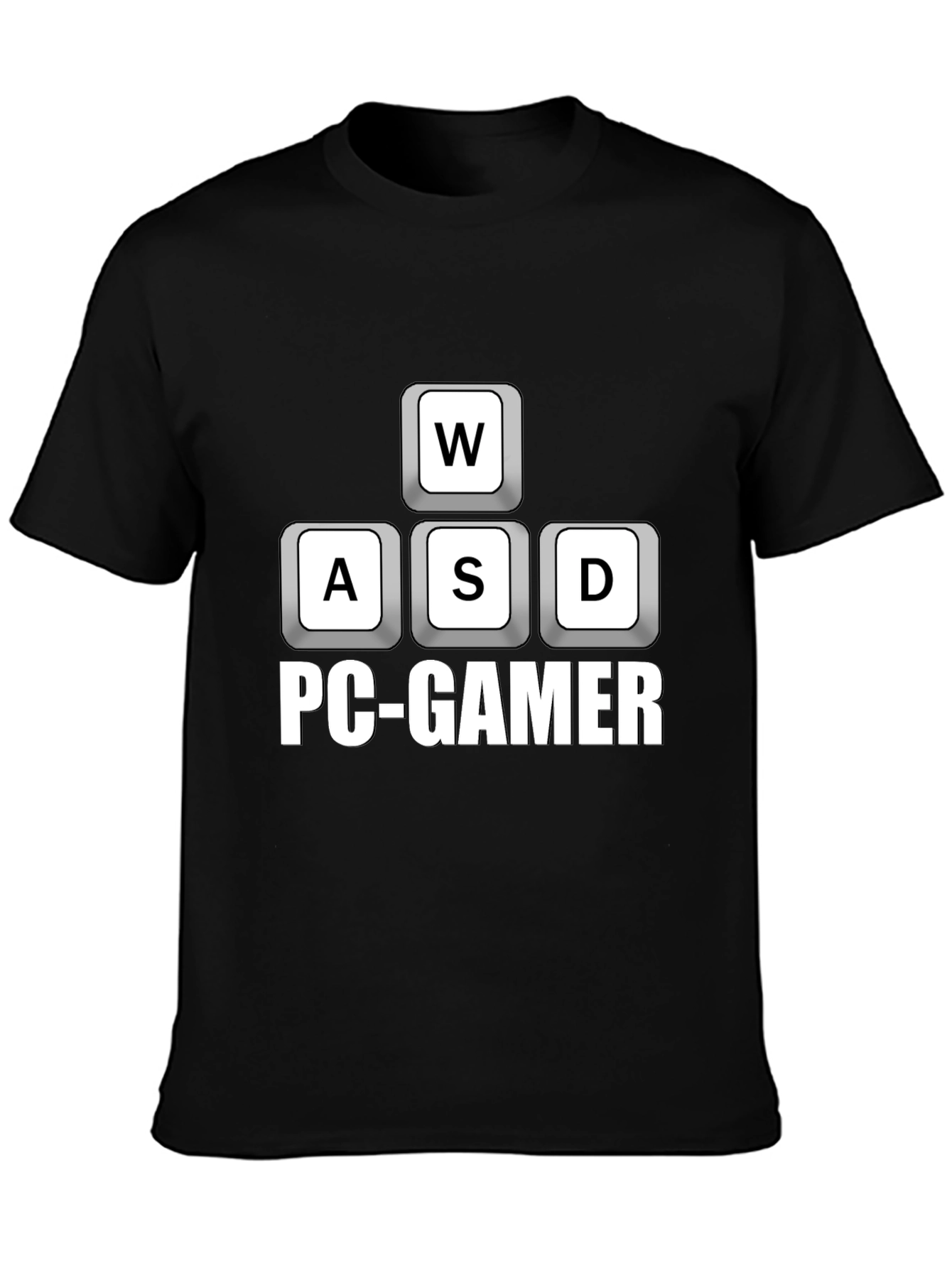 PC Gamer WASD Keys T-Shirt - Black Cotton Tee