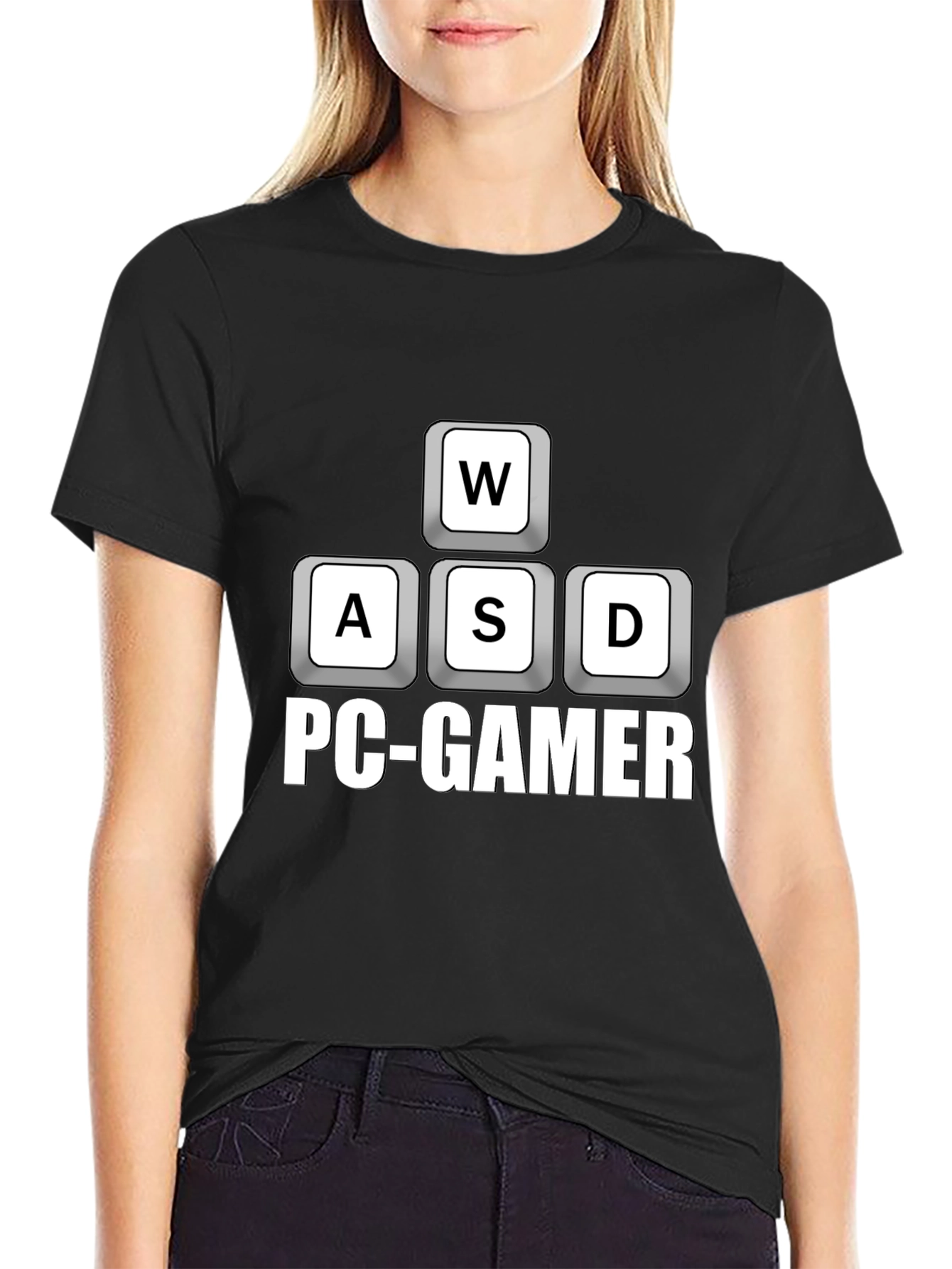 PC Gamer WASD Keys T-Shirt - Black Cotton Tee