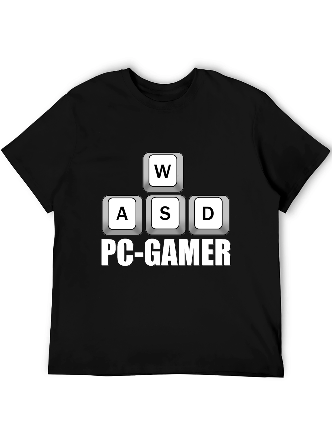 PC Gamer WASD Keys T-Shirt - Black Cotton Tee