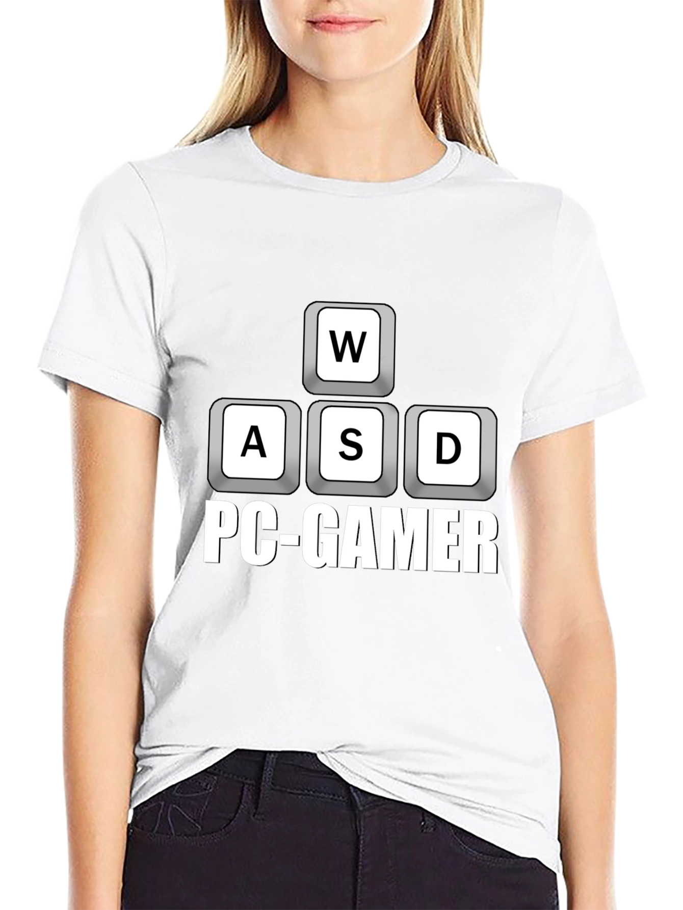 PC Gamer WASD Keys T-Shirt - Black Cotton Tee