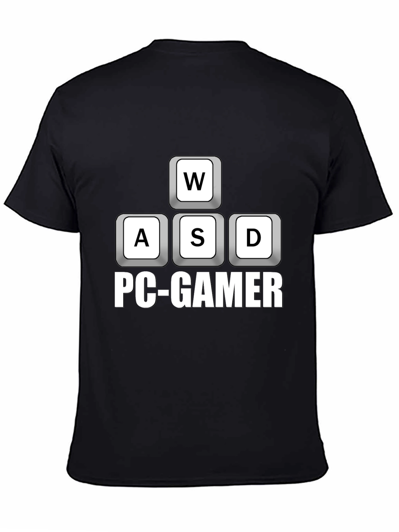 PC Gamer WASD Keys T-Shirt - Black Cotton Tee