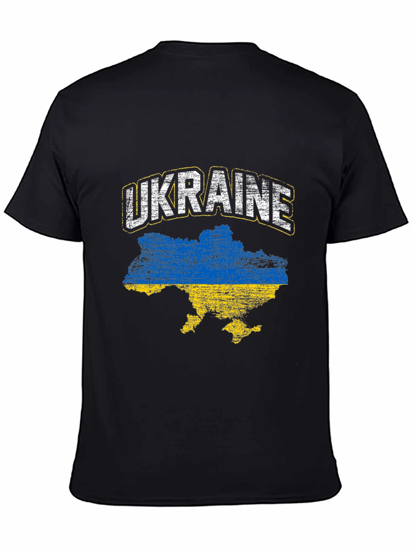Ukraine Flag Map T-Shirt - Black