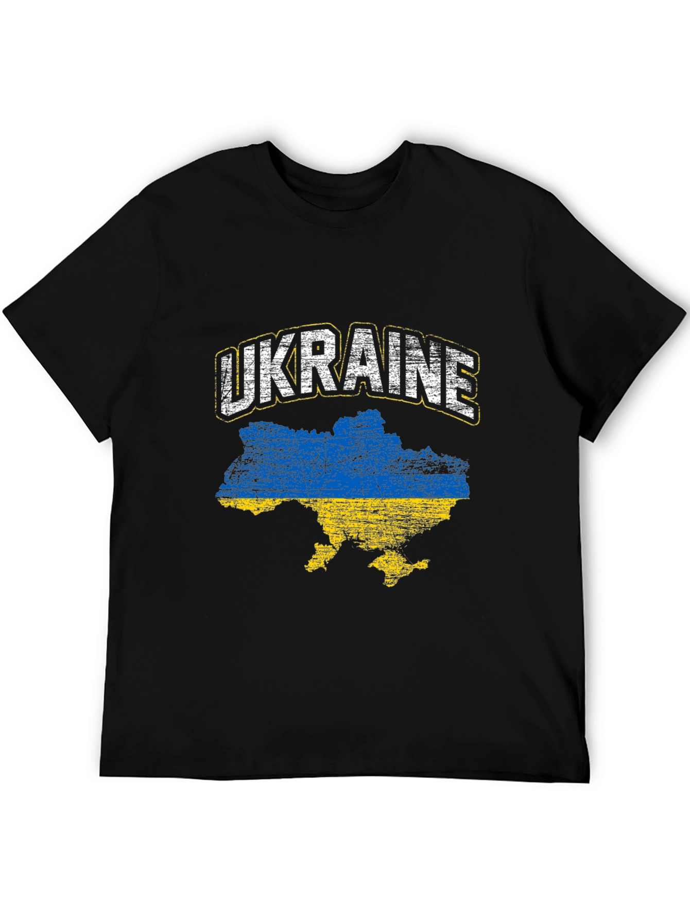 Ukraine Flag Map T-Shirt - Black