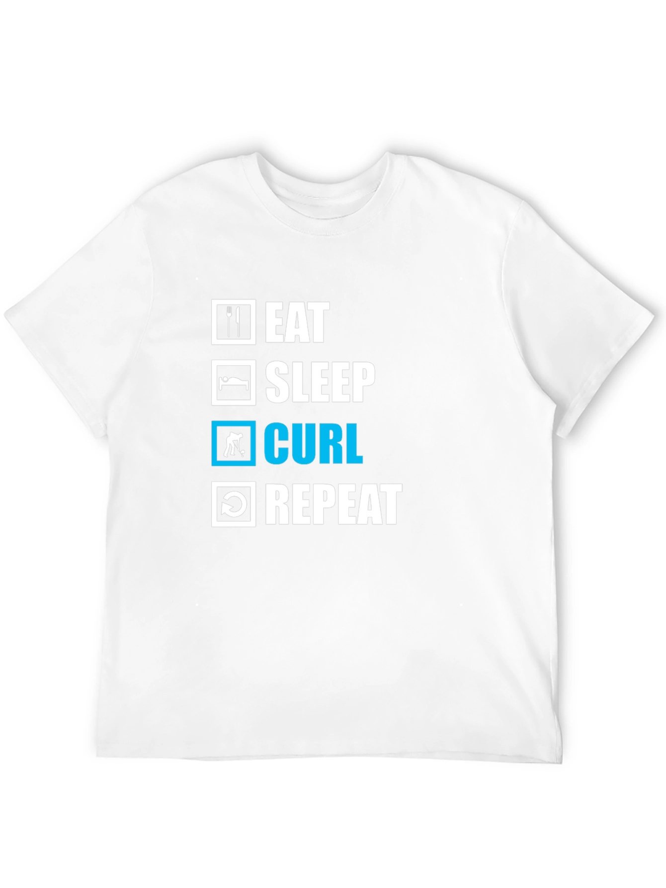 Eat Sleep Curl Repeat Black T-Shirt