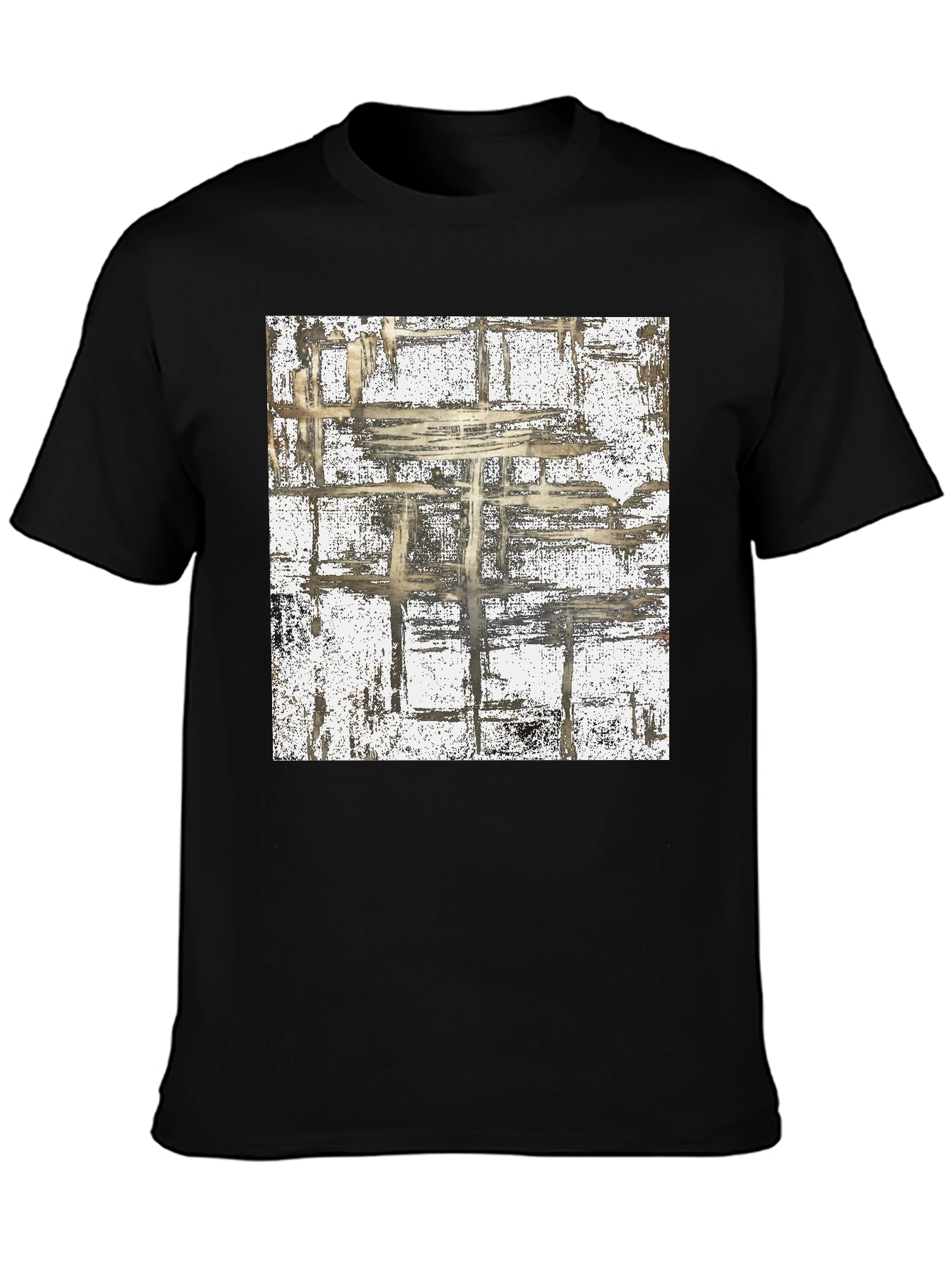 Abstract Grid Graphic Tee - Modern Style