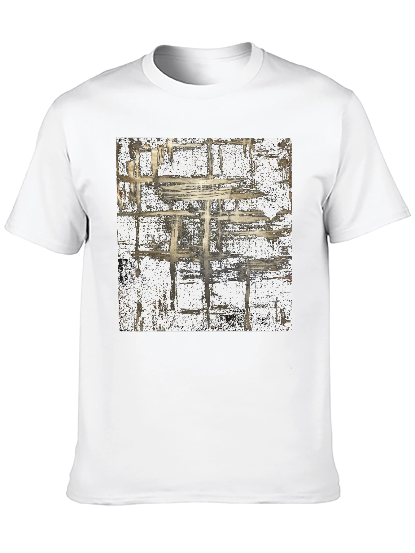 Abstract Grid Graphic Tee - Modern Style