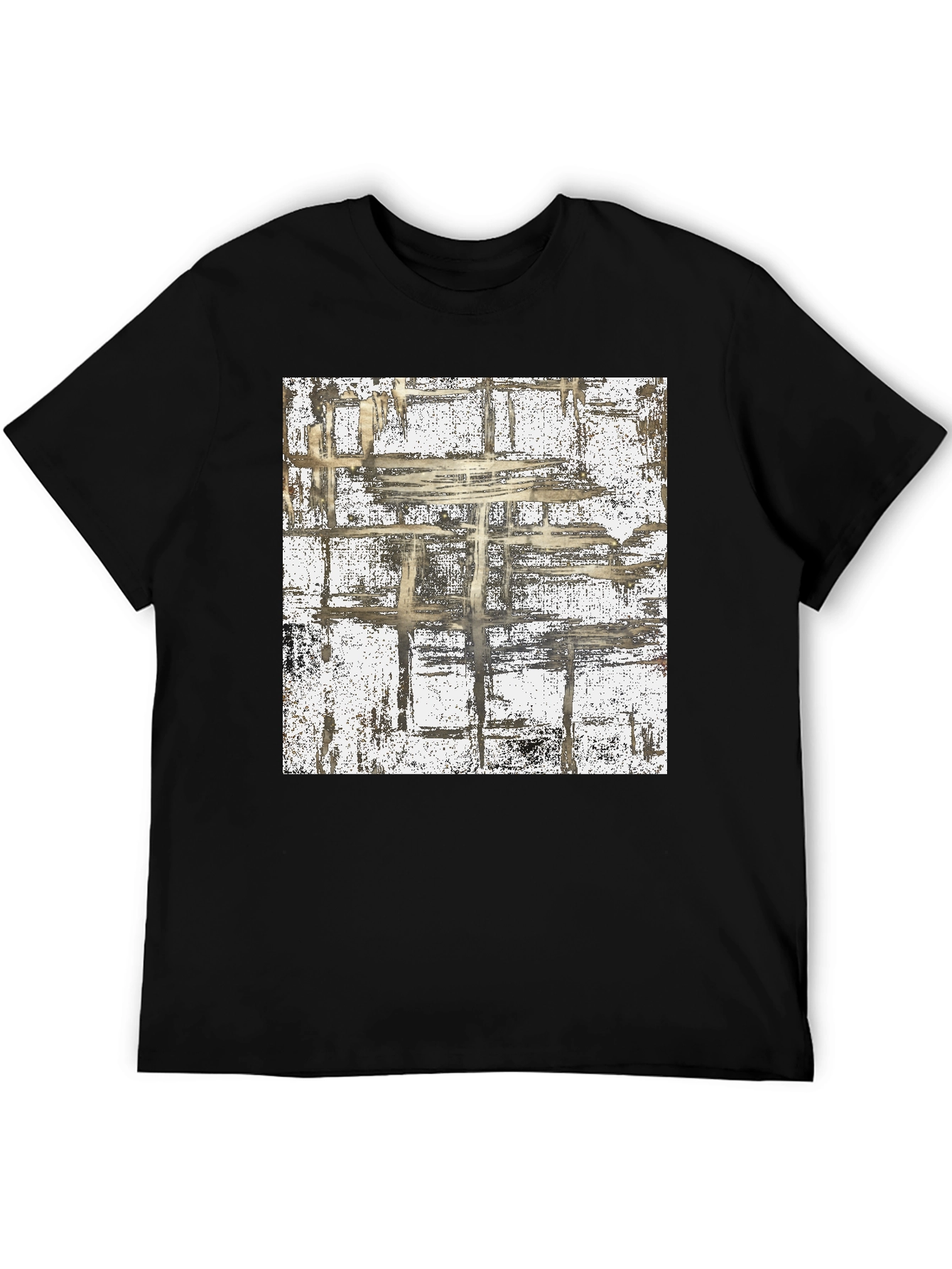 Abstract Grid Graphic Tee - Modern Style