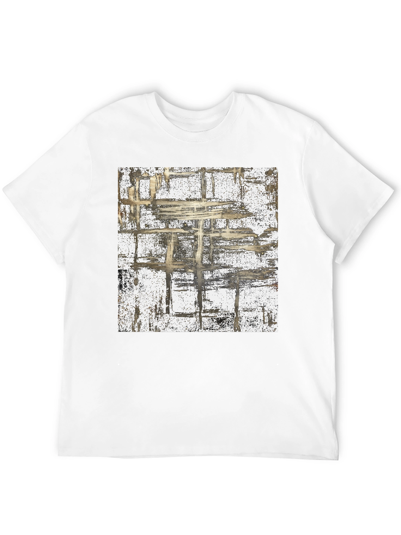 Abstract Grid Graphic Tee - Modern Style