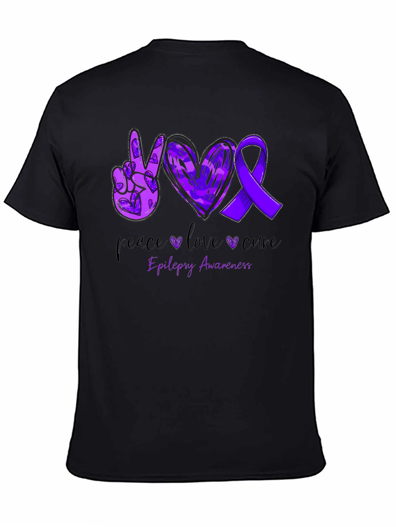Epilepsy Awareness Peace Love Cure T-Shirt