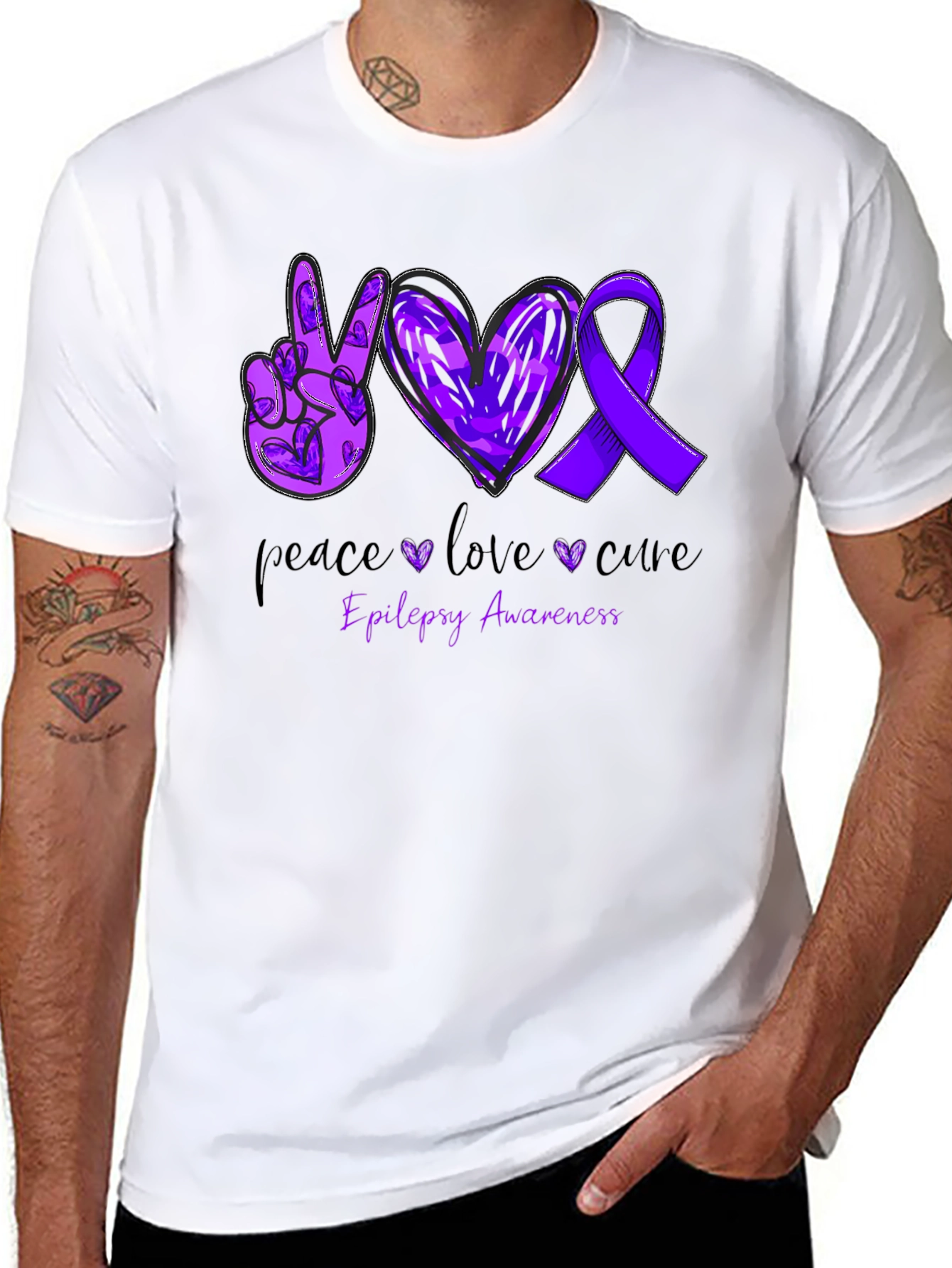 Epilepsy Awareness Peace Love Cure T-Shirt