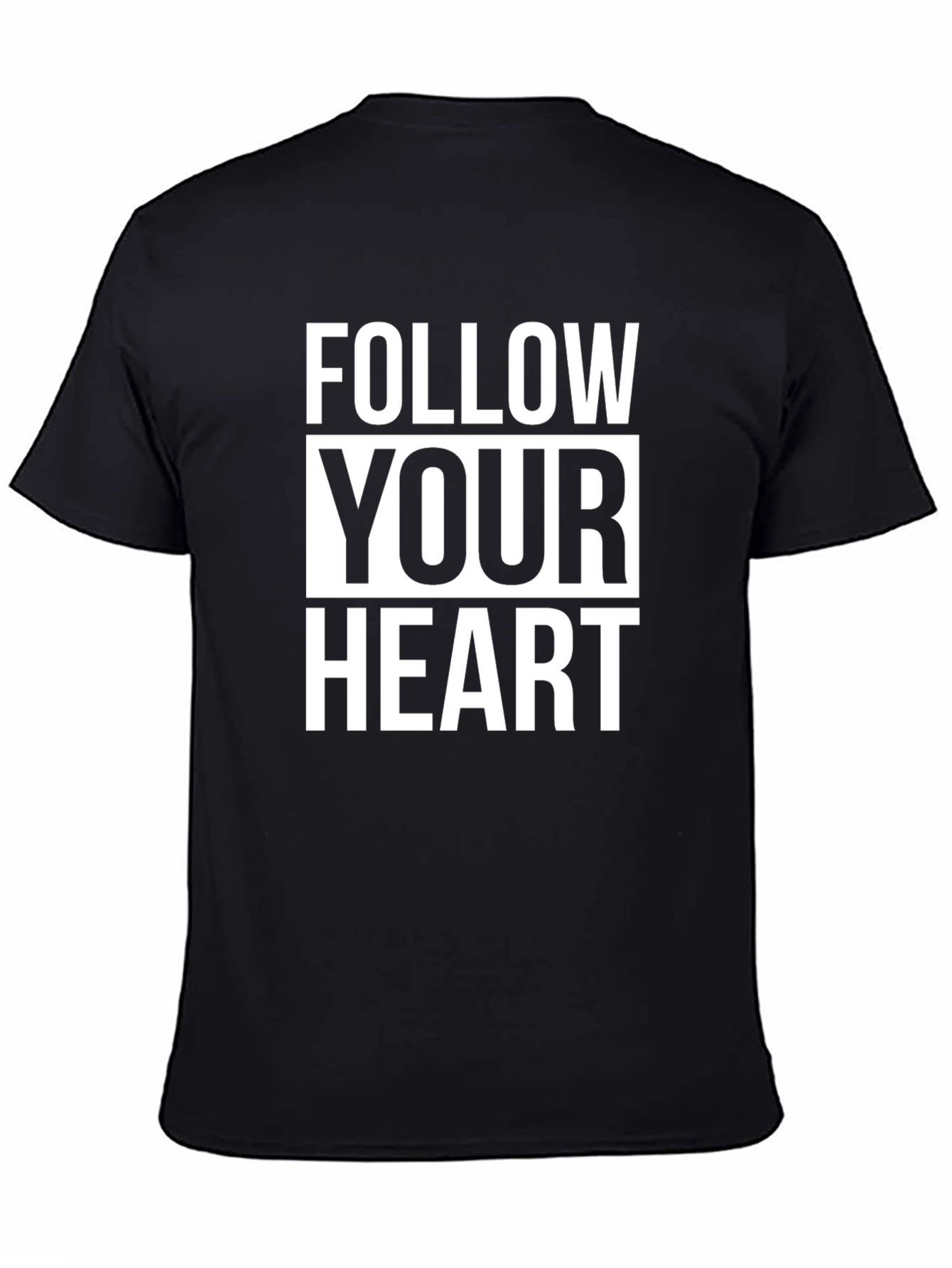 Follow Your Heart Graphic Tee - Black Cotton T-Shirt
