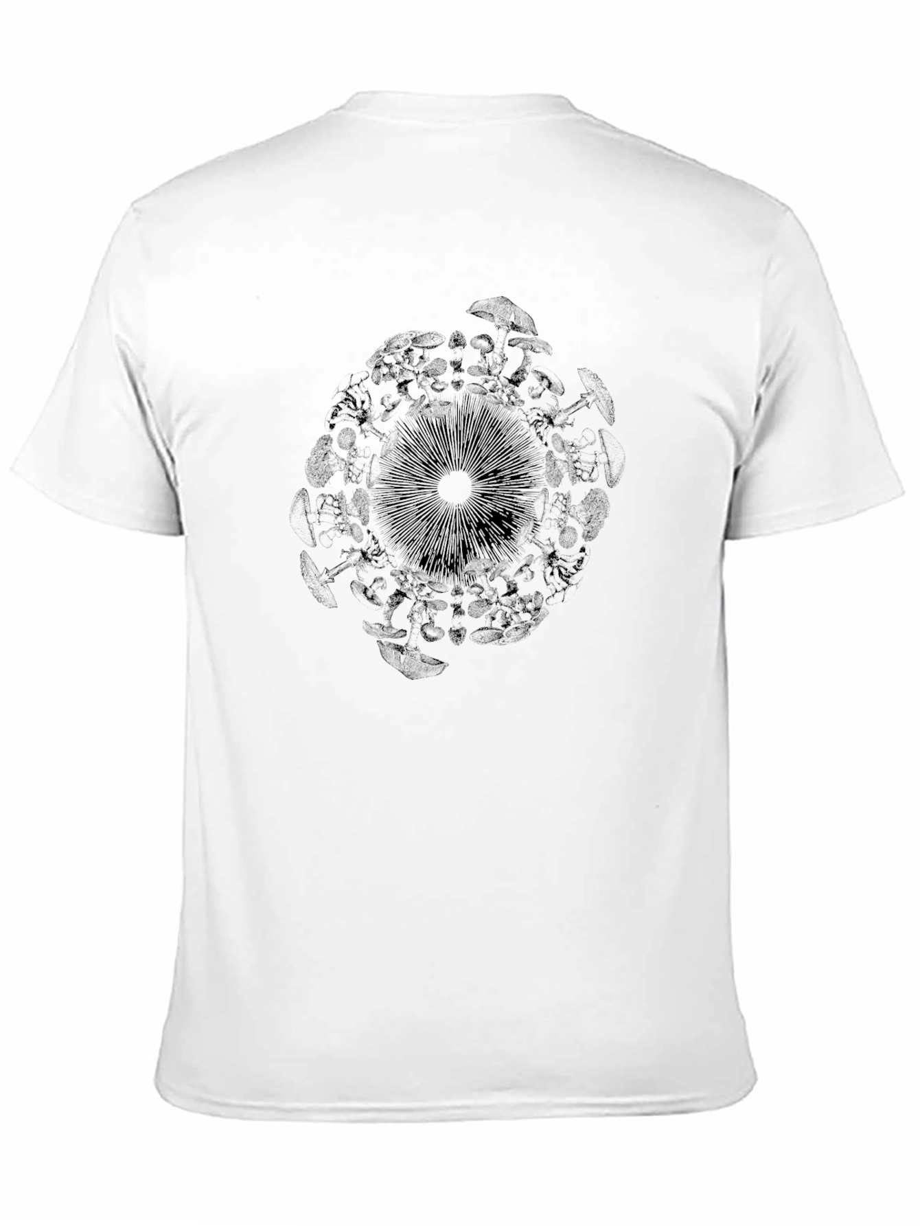 Mushroom Mandala Graphic Black T-Shirt
